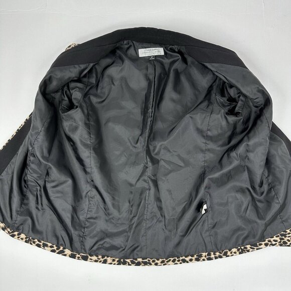 Tahari ASL Women’s Brown Animal Print Open Front Mob Wife Designer Blazer 6P/C38 - Picture 7 of 13